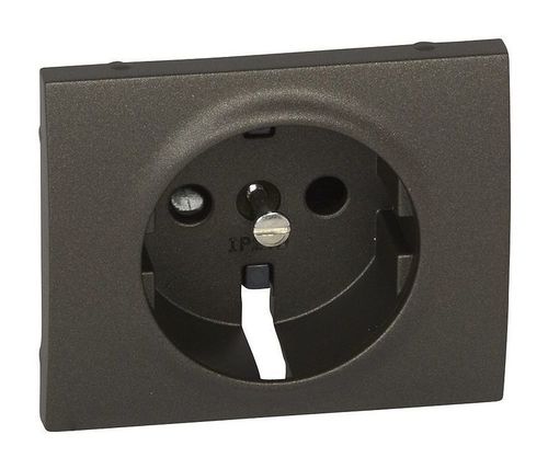 Накладка на розетку Legrand GALEA LIFE, с заземлением, со шторками, темная бронза