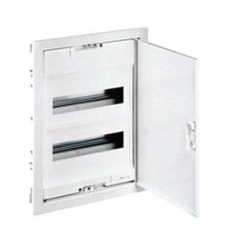 Распределительный шкаф Nedbox 48 мод., IP40, встраиваемый, сталь, бежевая дверь, с клеммами