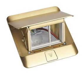 Выдвижной розеточный блок - неукомплектованный - IP 40 - 3 модуля - латунь